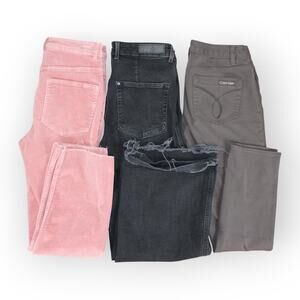 3Pair Size8 H&M Corduroy + &Denim Culottte + CKJeans Taupe Pants Stretch